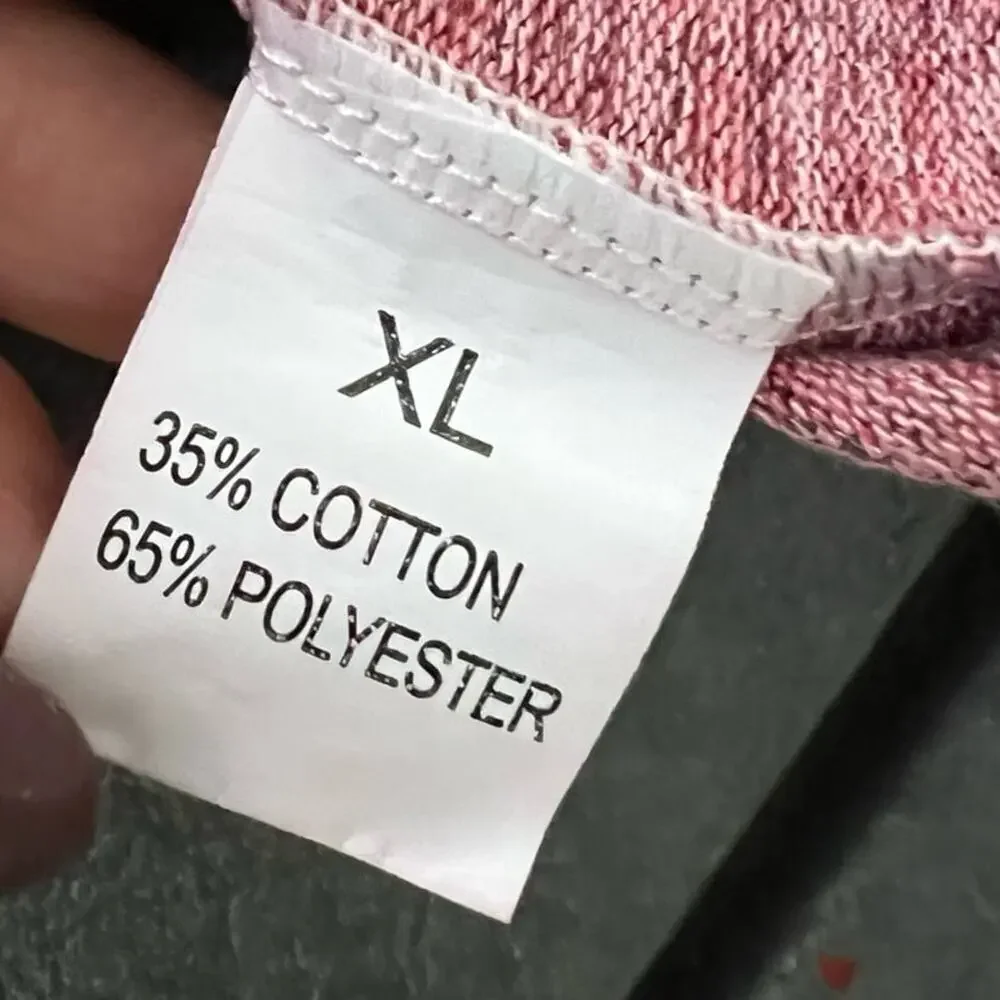 Vemvan Sweater Solid Color Block and Stripes Pink Crewneck.  Women's XL